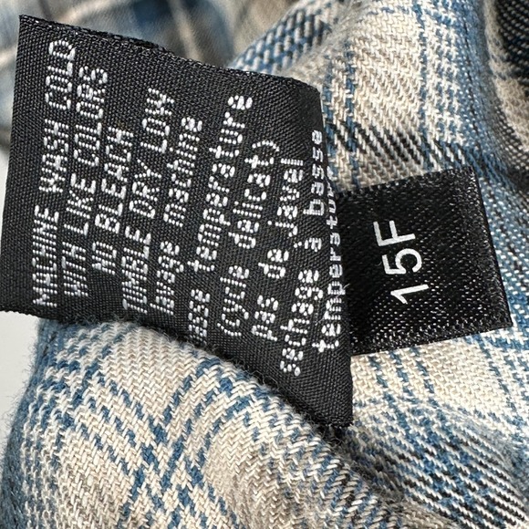 Kuhl Flannel Shirt Mens Medium Blue Plaid Long Sleeve Button Up Casual Outdoor - Picture 8 of 10